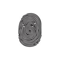 fingeravtryck svart och Färg ikon mark mänsklig säkerhet vektor design.