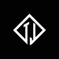 tl-Logo-Monogramm mit quadratischer Designvorlage im Rotationsstil vektor
