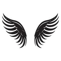 vingar stil svart ikon vektor fjädrar skön design.