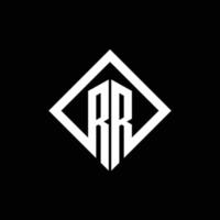 rr-Logo-Monogramm mit quadratischer Designvorlage im Rotationsstil vektor