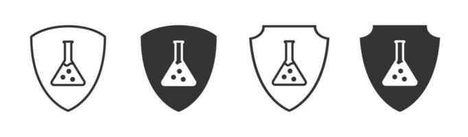 chemisch beständig Symbol. Schild mit Flasche. Schutz gegen Chemie. Vektor Illustration.