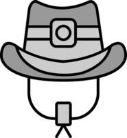 cowboy hatt linje fylld gråskale ikon vektor