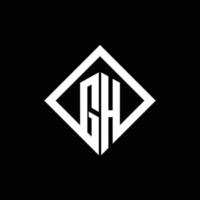 gh-Logo-Monogramm mit quadratischer Designvorlage im Rotationsstil vektor