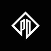 po-Logo-Monogramm mit quadratischer Designvorlage im Rotationsstil vektor