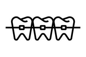 Dental Hosenträger Symbol. kieferorthopädisch Symbol. Vektor. vektor