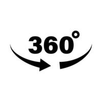 360 grad rotation silhuett ikon. vektor. vektor