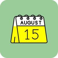 15 .. von August gefüllt Gelb Symbol vektor