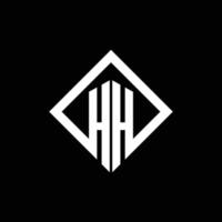hh-Logo-Monogramm mit quadratischer Designvorlage im Rotationsstil vektor