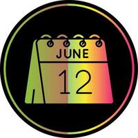 12 .. von Juni Glyphe fällig Farbe Symbol vektor