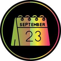23: e av september glyf på grund av Färg ikon vektor