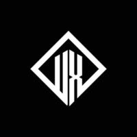 ux logotyp monogram med fyrkantig roterande stil designmall vektor