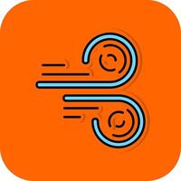 Wind gefüllt Orange Hintergrund Symbol vektor