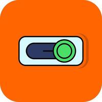 Schalter gefüllt Orange Hintergrund Symbol vektor