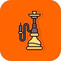 Huka gefüllt Orange Hintergrund Symbol vektor