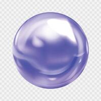 vektor realistisk pärla, blå sfär isolerat på transparent bakgrund