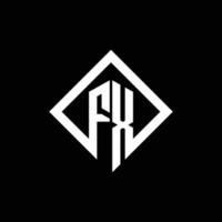 fx logotyp monogram med fyrkantig roterande stil designmall vektor