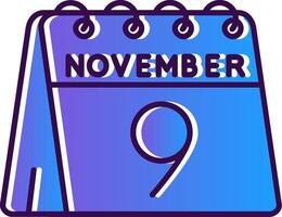 9:e av november lutning fylld ikon vektor