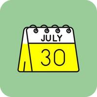 30 von Juli gefüllt Gelb Symbol vektor
