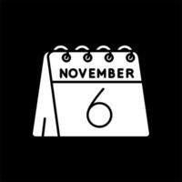 6 .. von November Glyphe invertiert Symbol vektor