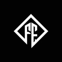 fe logotyp monogram med fyrkantig rotera stil designmall vektor