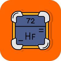 Hafnium gefüllt Orange Hintergrund Symbol vektor