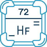 hafnium linje blå två Färg ikon vektor