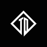 tq logotyp monogram med fyrkantig rotera stil designmall vektor