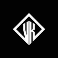 vk logotyp monogram med fyrkantig roterande stil designmall vektor