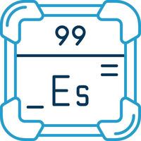 einsteinium linje blå två Färg ikon vektor