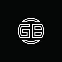 gb logotyp monogram med negativ utrymme cirkel rundad designmall vektor
