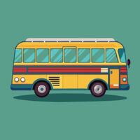 buss platt design tecknad serie ikon illustration skola buss vektor