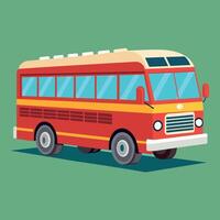 buss platt design tecknad serie ikon illustration skola buss vektor