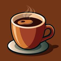 kaffe kopp tecknad serie illustration, kaffe råna dryck ikon begrepp isolerat vektor