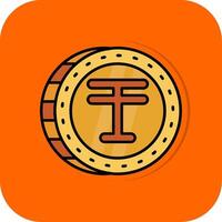 tenge gefüllt Orange Hintergrund Symbol vektor