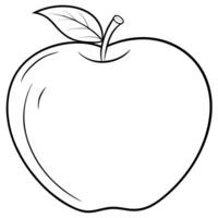 ein Zeichnung von ein Apfel mit ein Zeichnung von ein Blatt auf Es. vektor
