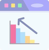 bar Diagram platt ljus ikon vektor
