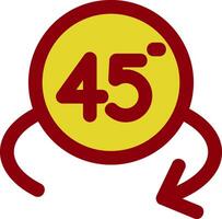 drehen Winkel 45 Jahrgang Symbol vektor