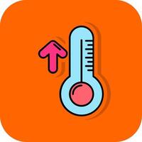 hoch Temperatur gefüllt Orange Hintergrund Symbol vektor