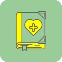 medicinsk bok fylld gul ikon vektor