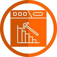 bar Diagram glyf orange cirkel ikon vektor