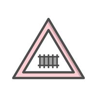 Vektor-Bahnübergang (mit Tor) Verkehrsschild-Symbol vektor