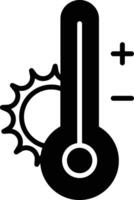 Temperatur Glyphe und Linie Vektor Illustration