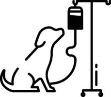 djur- behandling glyf och linje vektor illustration
