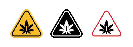 cannabis förpackning varning tecken vektor