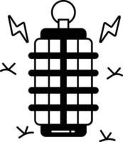 elektrisk zapper glyf och linje vektor illustration