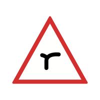 Vektor-Kreuzung der Biegung voraus Verkehrsschild-Symbol vektor