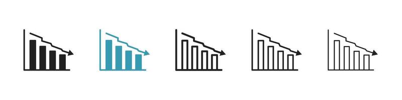 minskning Diagram ikon vektor
