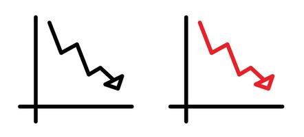 minskning Diagram ikon vektor