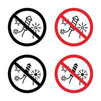 Verbot auf Feuerwerk Zeichen vektor