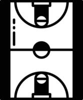 basketboll fält glyf och linje vektor illustration